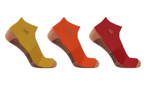 3-Pairs: High Performance Copper-Infused Ankle Compression Socks