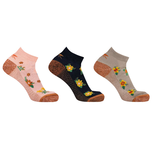 3-Pairs Copper-Infused Ankle Compression Socks – Lightweight Support Socks for Circulation, Swelling & Everyday Comfort