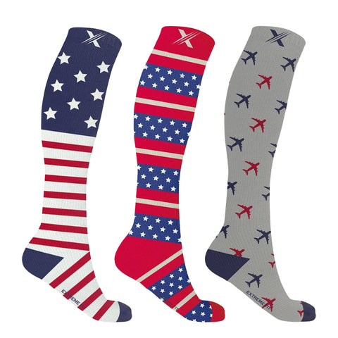 3-Pairs : Patriotic Compression Socks