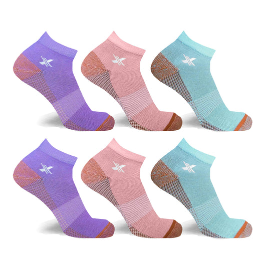 6-Pairs: Copper Compression Socks for Men & Women Circulation-Ankle Plantar Fasciitis Arch Support Socks