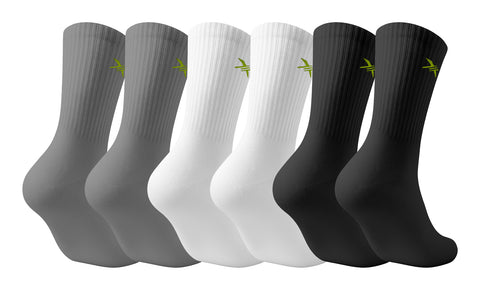 6-Pairs: Dri-tech Moisture Control Comfort Everyday Wear Crew Length Socks