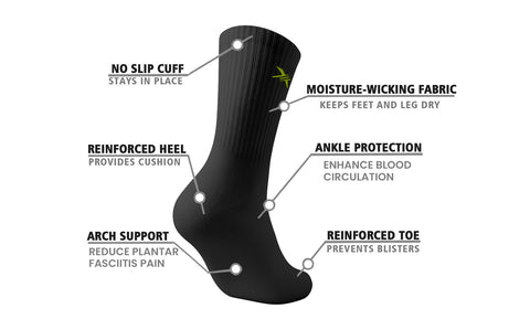 6-Pairs: Dri-tech Moisture Control Comfort Everyday Wear Crew Length Socks