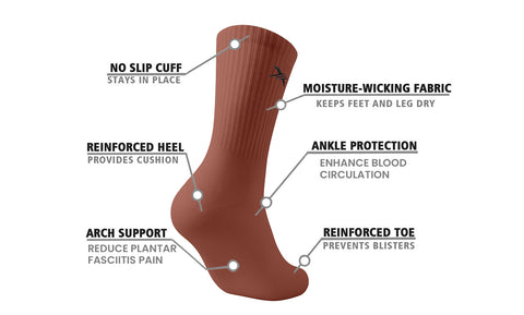 6-Pairs: Dri-tech Moisture Control Comfort Everyday Wear Crew Length Socks