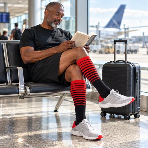 Compression Travel Socks, 6 Pairs – Breathable Everyday Foot Support, One Size