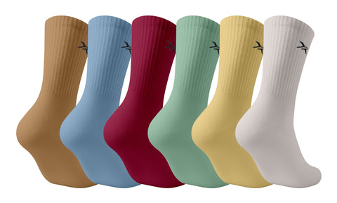 6-Pairs: Dri-tech Moisture Control Comfort Everyday Wear Crew Length Socks