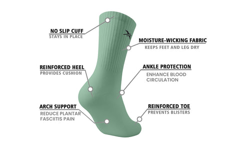 6-Pairs: Dri-tech Moisture Control Comfort Everyday Wear Crew Length Socks