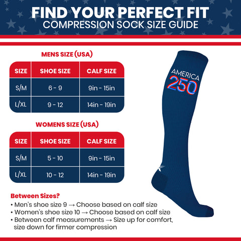 3-Pairs: Patriotic Knee-High Compression Socks – Graduated Support for Circulation, Swelling & All-Day Comfort