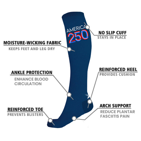 Patriotic Knee-High Compression Socks – Graduated Support for Circulation, Swelling & All-Day Comfort