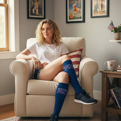 3-Pairs: Patriotic Knee-High Compression Socks – Graduated Support for Circulation, Swelling & All-Day Comfort