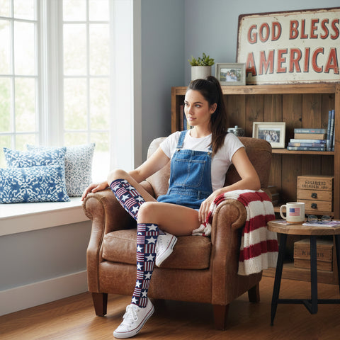 3-Pairs: Patriotic Knee-High Compression Socks – Graduated Support for Circulation, Swelling & All-Day Comfort