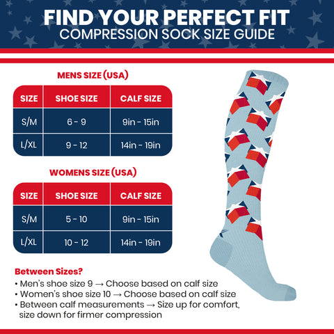3-Pairs: Patriotic Knee-High Compression Socks – Graduated Support for Circulation, Swelling & All-Day Comfort