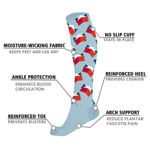 Patriotic Knee-High Compression Socks – Graduated Support for Circulation, Swelling & All-Day Comfort