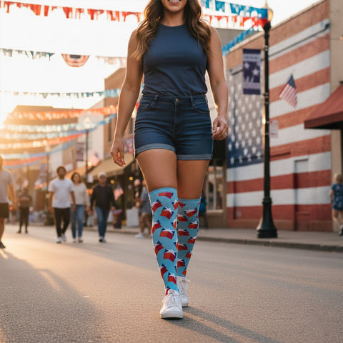 3-Pairs: Patriotic Knee-High Compression Socks – Graduated Support for Circulation, Swelling & All-Day Comfort