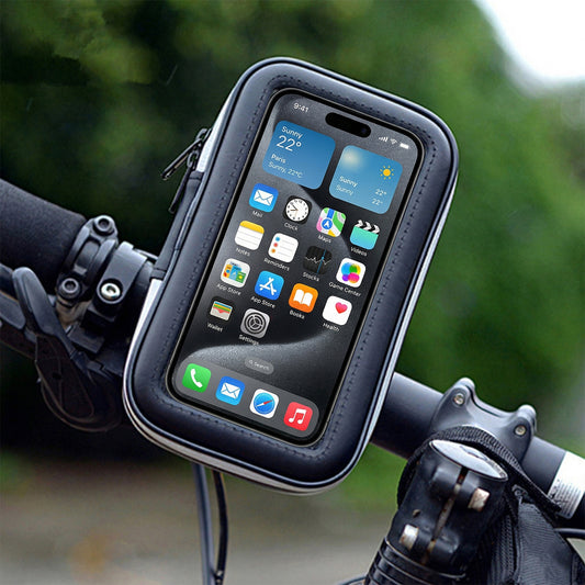 Bike Phone Mount with Weather-Resistant Case – 360-Degree Handlebar Holder