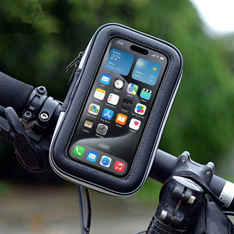 Bike Phone Mount with Weather-Resistant Case – 360-Degree Handlebar Holder