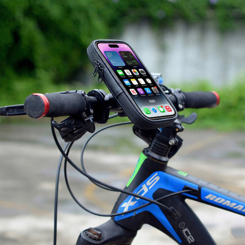 Bike Phone Mount with Weather-Resistant Case – 360-Degree Handlebar Holder