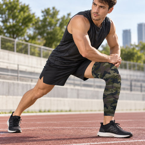 Padded Knee Compression Leg Sleeve – Stretch Support for Exercise