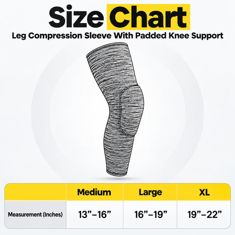 Padded Knee Compression Leg Sleeve – Stretch Support for Exercise