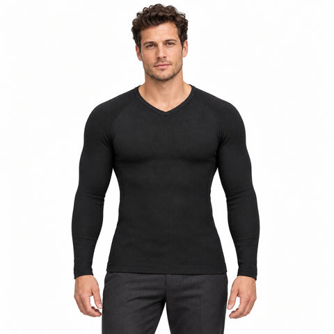 Men's Long-Sleeve Compression Shirt – Stretch Thermal Base Layer
