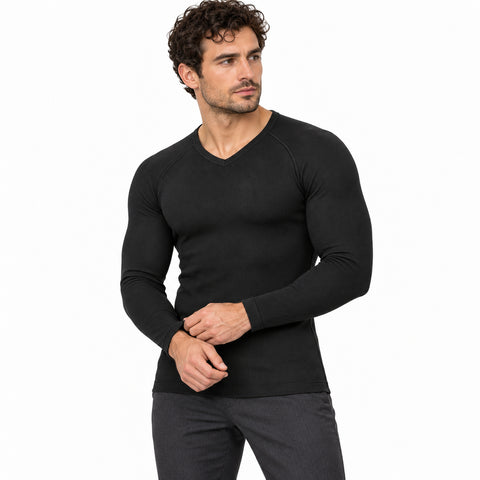 Men's Long-Sleeve Compression Shirt – Stretch Thermal Base Layer