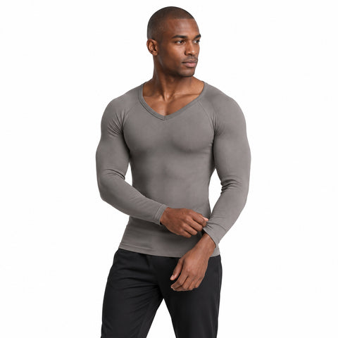 Men's Long-Sleeve Compression Shirt – Stretch Thermal Base Layer