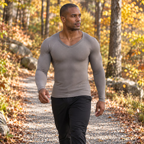 Men's Long-Sleeve Compression Shirt – Stretch Thermal Base Layer