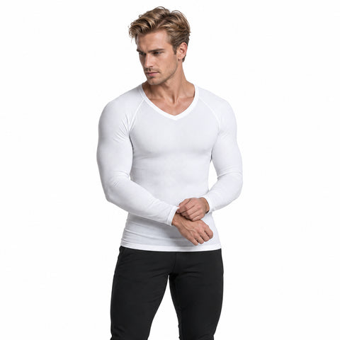 Men's Long-Sleeve Compression Shirt – Stretch Thermal Base Layer