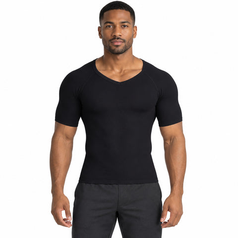 Men's Short-Sleeve Compression Shirt – Stretch Base Layer, Small