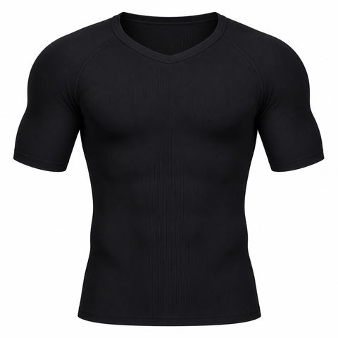 Men's Short-Sleeve Compression Shirt – Stretch Base Layer, Small