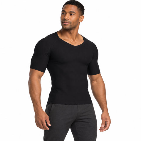 Men's Short-Sleeve Compression Shirt – Stretch Base Layer, Small