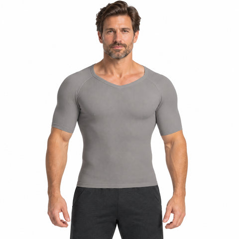 Men's Short-Sleeve Compression Shirt – Stretch Base Layer, Small