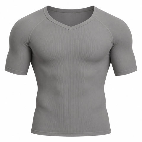 Men's Short-Sleeve Compression Shirt – Stretch Base Layer, Small