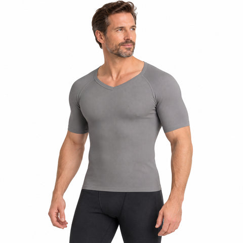 Men's Short-Sleeve Compression Shirt – Stretch Base Layer, Small