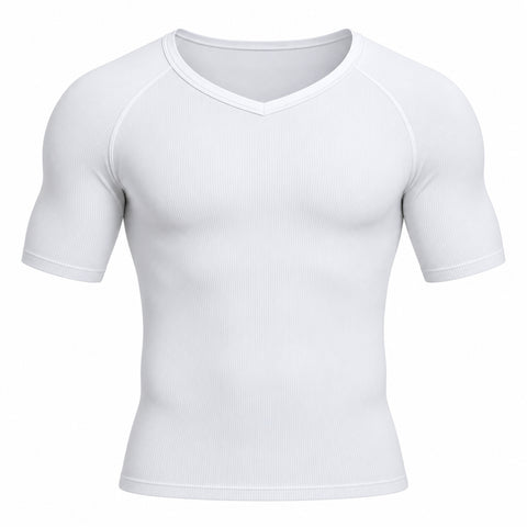 Men's Short-Sleeve Compression Shirt – Stretch Base Layer, Small
