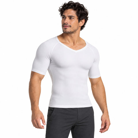Men's Short-Sleeve Compression Shirt – Stretch Base Layer, Small