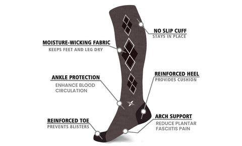 Premium Merino Wool Compression Boot Socks - Designed for Winter, Hiking, Camping, Snowboarding, Skiing