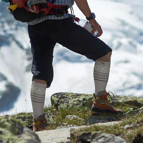 3-Pack: Premium Merino Wool Compression Boot Socks - Designed for Winter, Hiking, Camping, Snowboarding, Skiing