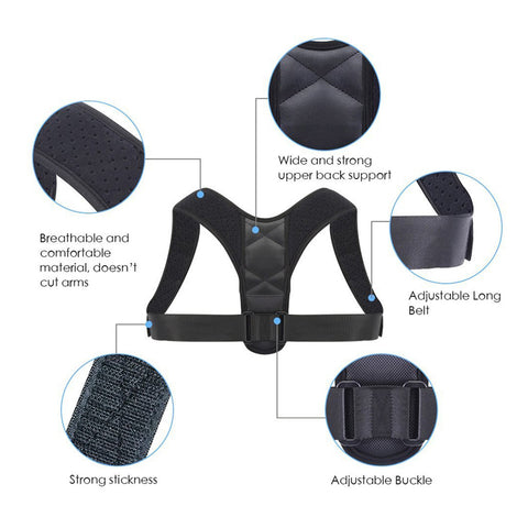 2-Pack: Adjustable Posture Clavicle Support Corrector Back Shoulders Brace