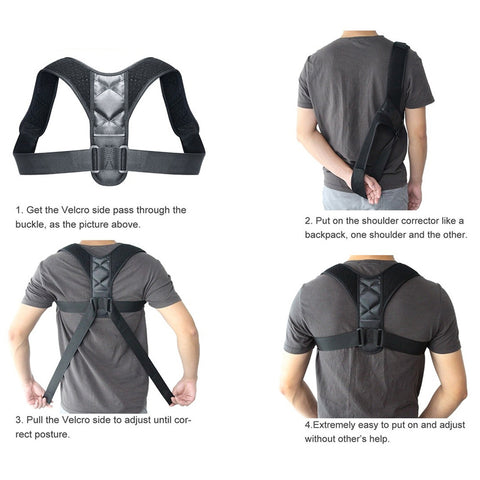 2-Pack: Adjustable Posture Clavicle Support Corrector Back Shoulders Brace