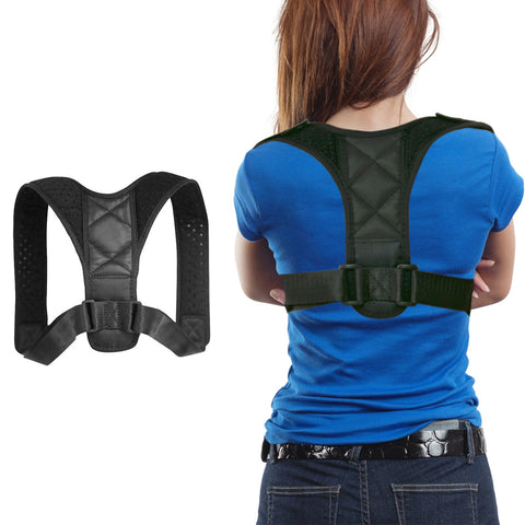 Adjustable Posture Support Brace – Padded Back and Shoulder Straps, Small or Medium