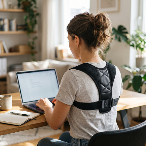 Adjustable Posture Support Brace – Padded Back and Shoulder Straps, Small or Medium