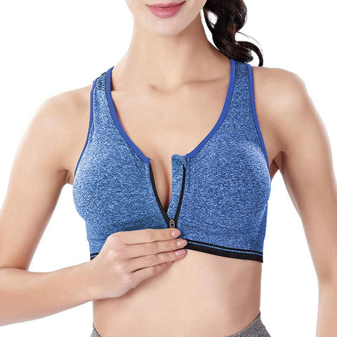 Front-Zip Sports Bras, 3-Pack – Comfortable Support, Small or Large