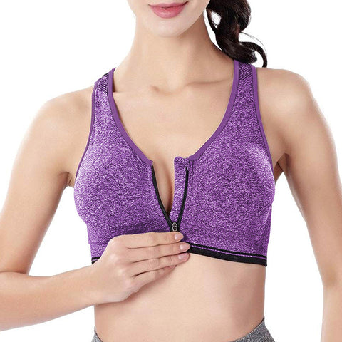 Front-Zip Sports Bras, 3-Pack – Comfortable Support, Small or Large