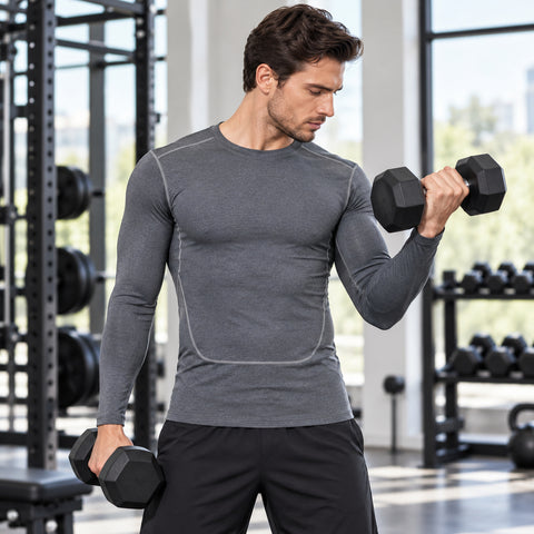Men's Quick-Dry Long-Sleeve Shirt – Stretch Walking and Workout Top