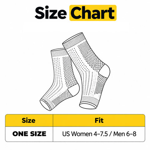 Copper-Infused Compression Foot Sleeves, 3 Pairs – Foot and Ankle Support, Gold, One Size