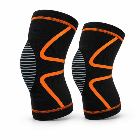 Gel Knee Compression Sleeves, 1 Pair – Flexible Support, Orange or Yellow