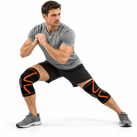 Gel Knee Compression Sleeves, 1 Pair – Flexible Support, Orange or Yellow