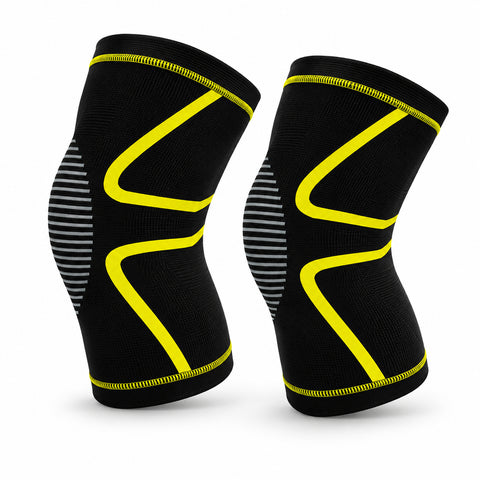 Gel Knee Compression Sleeves, 1 Pair – Flexible Support, Orange or Yellow