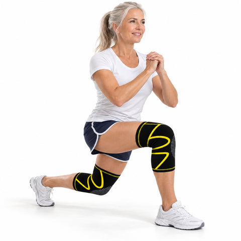 Gel Knee Compression Sleeves, 1 Pair – Flexible Support, Orange or Yellow