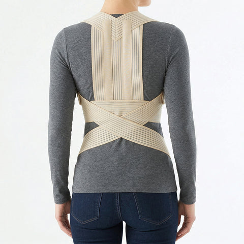 4-in-1 Posture Corrector Back Brace – Adjustable, Breathable Back & Shoulder Support for Men & Women, Medium or Large